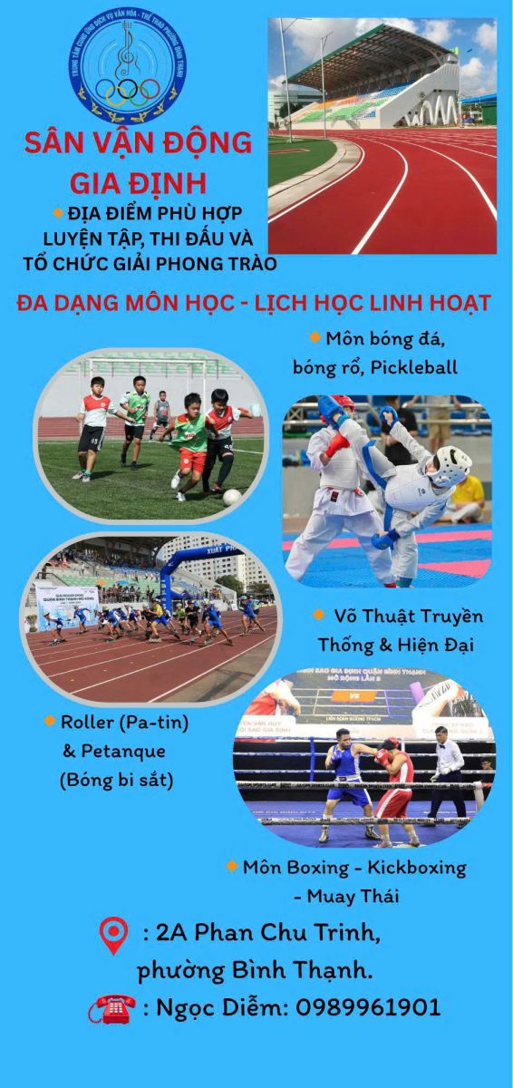 Sân vận động Gia Định - Đa dạng môn học, lịch học linh hoạt