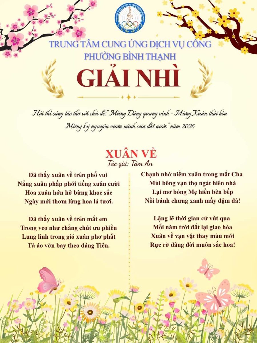 BÀI THƠ XUÂN VỀ - TÂM AN